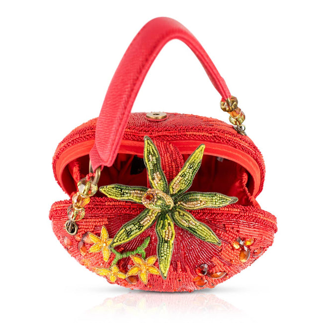 Pomodoro Red Tomato Beaded Handbag
