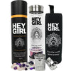 Hey Girl Crystal Infuser Bottle with Tea Diffuser - Insulated Travel Glass Thermos Tumbler For Loose Leaf Tea , Tea Bags & Infused Fruit